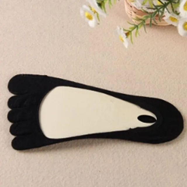 1Pair Black Pink White Summer Women Cotton Five Finger Toe Sock Hosiery Invisible Slippers Harajuku Funny Cute Cartoon black