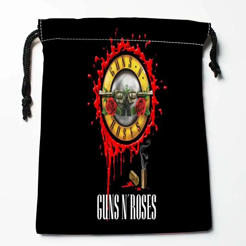 Новое поступление, сумки на шнурках с принтом «guns N' Roses», размеры 18X22 см, Мягкая атласная ткань, возможность хранения, сумка для хранения одежды, сумки для обуви - Цвет: 3