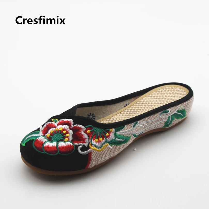 Тапки Cresfimix женские в традиционном китайском стиле повседневные с цветочным
