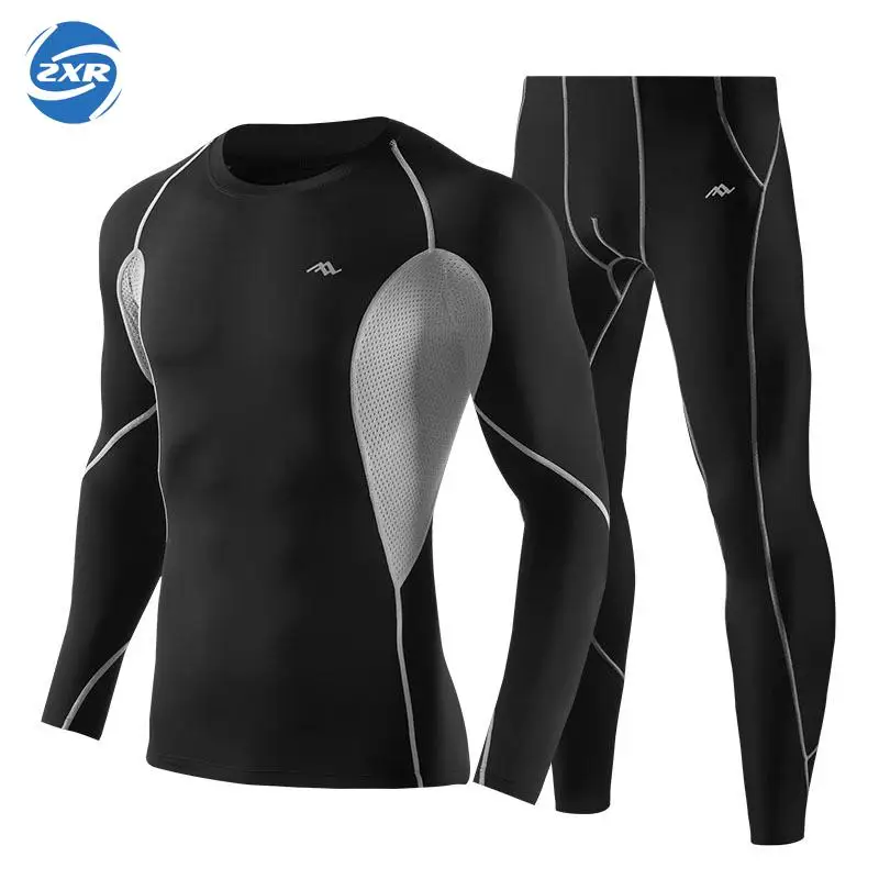 

Zuoxiangru Summer Men T-shirts Pants Men Compression Set Sportswear Fitness Tracksuit Skin Tight Base Leggings Running Sets