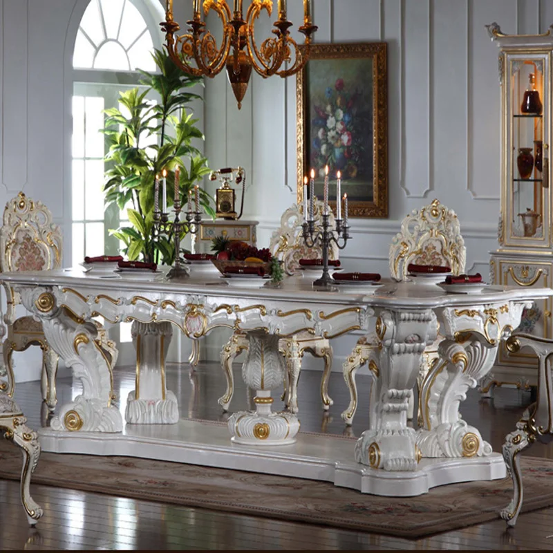 European Court Luxury Classical Furniture Painted Wood Carving Long