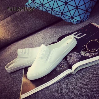 

SWYIVY 44 Unix Sneakers 2018 Spring Summer Woman Canvas Slippers Lovers Casual Slip On Lazy Shoes Female Breathable Sneakers