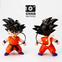 Zoeber Dragon Ball SON GOKU Keychain Dos Desenhos Animados Mini Figura PVC som wukong luz LED chaveiro Bag Pingente chaveiro Carro Brinquedo de Criança