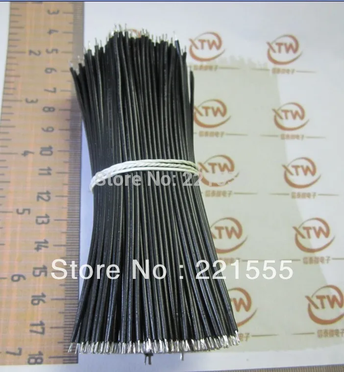 100pcs Line 24awg 8cm black conductor electronic wire cable double slider tinniness | Электронные компоненты и