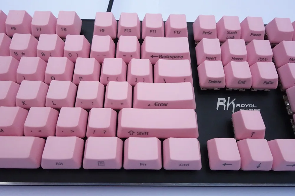 OEM розовые толстые клавиши PBT раскладка ANSI верхняя печать боковая пустая для