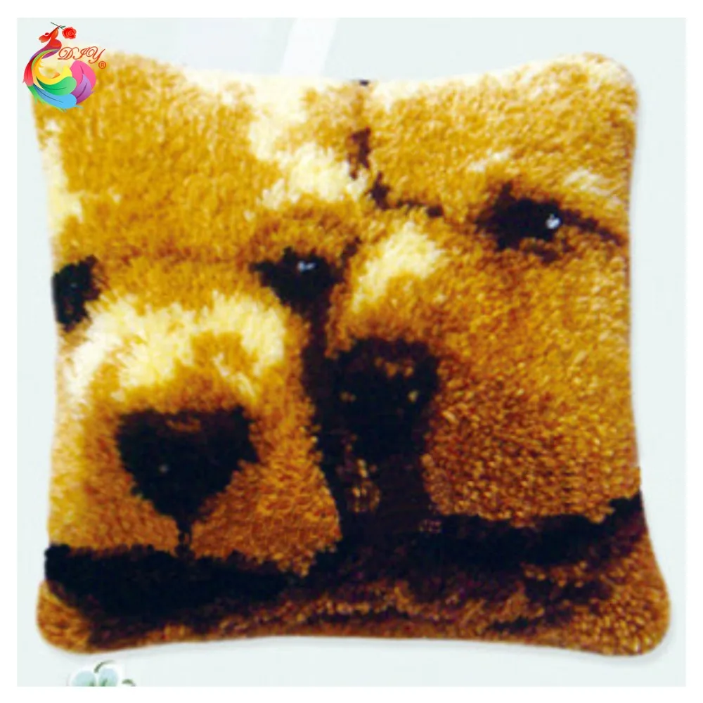 Buy 2016 New 3D Latch Hook Pillow Kits Two dog DIY