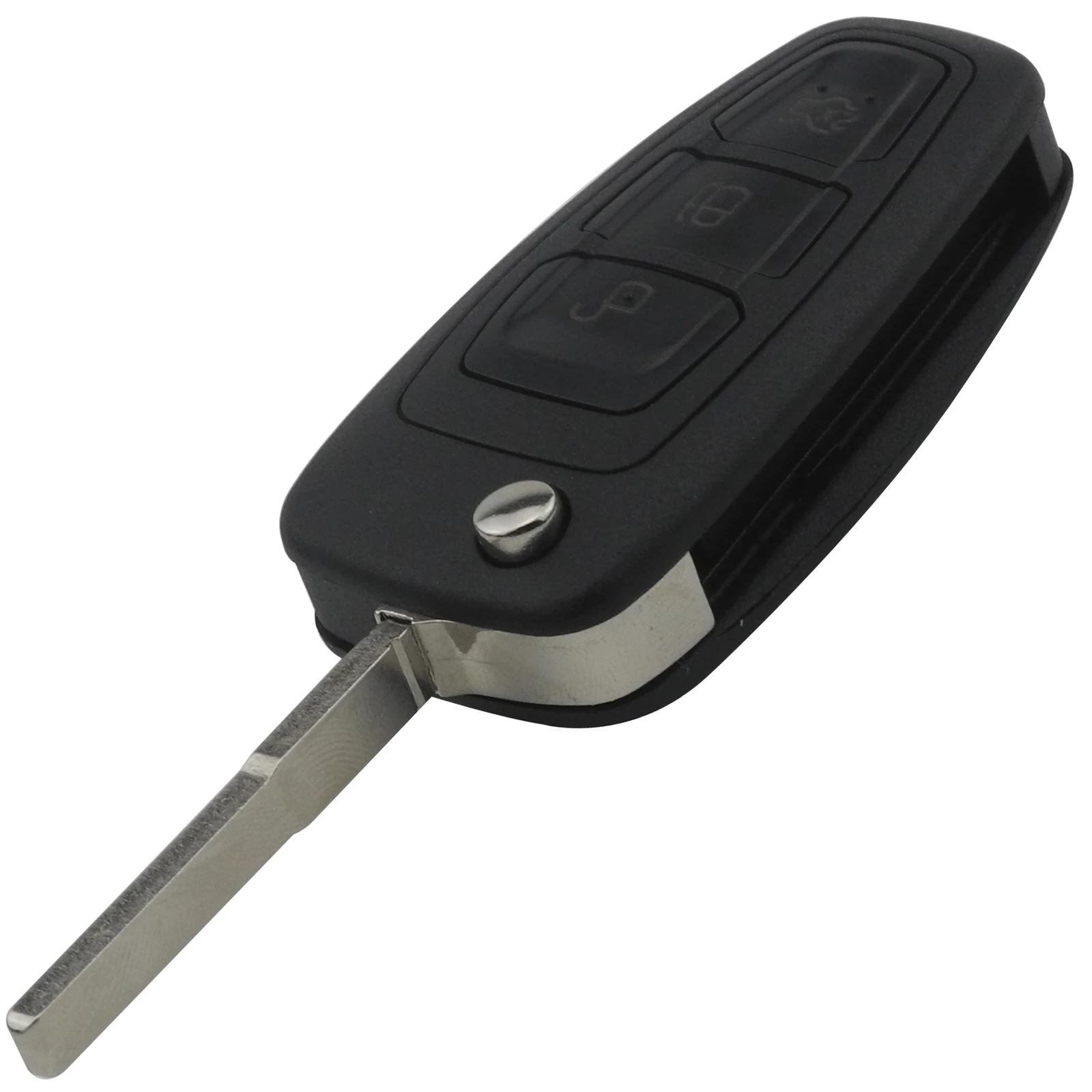 

3 Buttons Remote Folding Flip Car Key Cover Case Shell for Ford Focus Fiesta 2013 Fob HU101 Blade Case without logo Styling