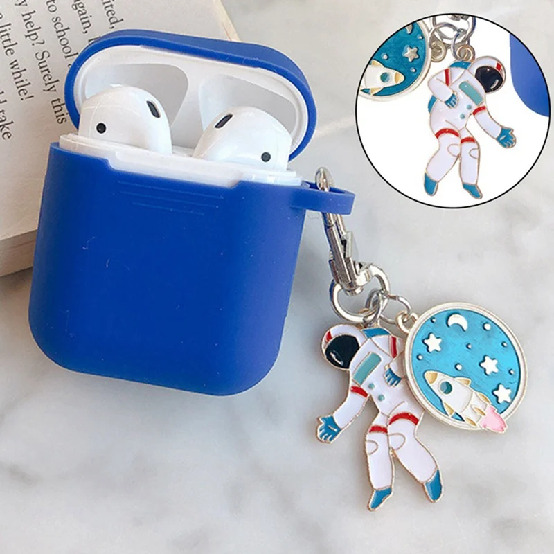  Nette Astronaut Keychain für AirPods Schutzhülle Silikon Soft Shell für Drahtlose Bluetooth Headset