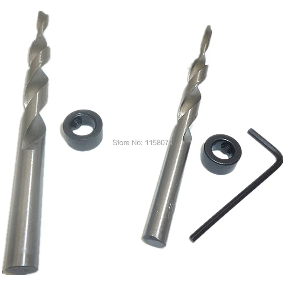 

2pcs Step Twist Drill Bit 10mm 8mm Twist Drills Step Reamer Hss Woodworking Drill Bit Depth Stop Collar For Pocket Hole Machines