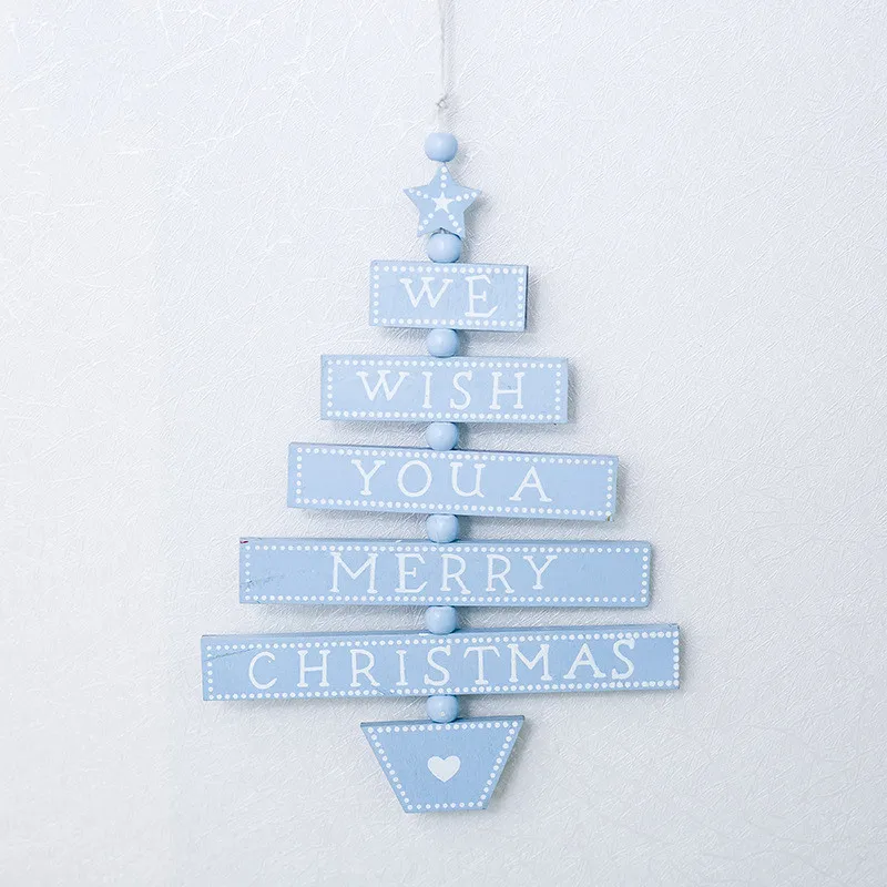 Navidad деревянные буквы кулон Baubles Висячие Noel ремесла украшения для рождественской елки украшения Рождественские натальные новогодние подарки - Цвет: blue