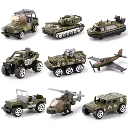 Модель Car1: 64 Военная серия Diecast Металлический сплав модель игрушечного автомобиля набор из 3 шт. Diecast Металл моделирование транспортных