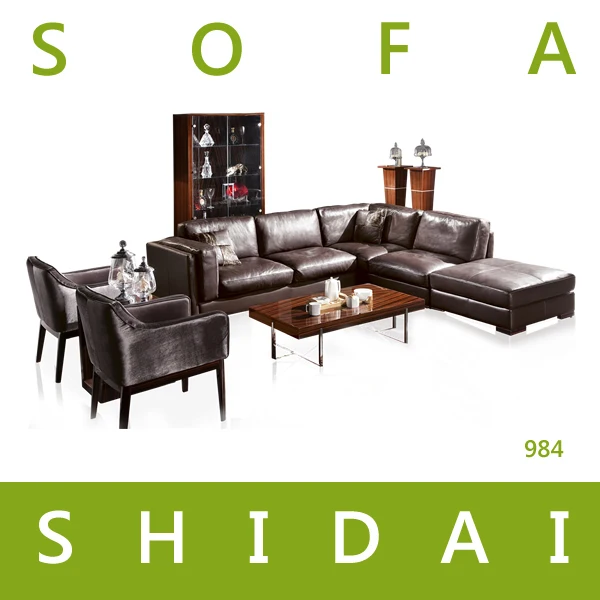 Latest Design Sofa Set Big Round Italian Leather 984 In