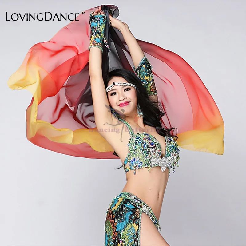 2017 100 Silk Belly Dance Woman Veil Shawl 2 2 Meters Light Head Scarf Dancewear Dancing