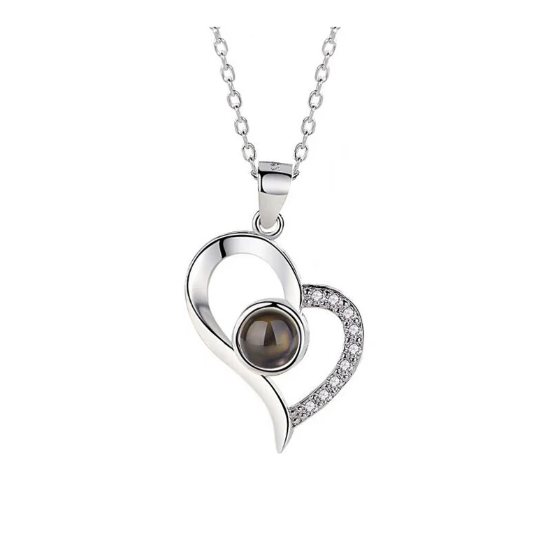 100 язык сказать "I LOVE YOU' кулон ожерелье сердце ожерелье с оленем Мода 925 пробы серебро/титан/медь ожерелье