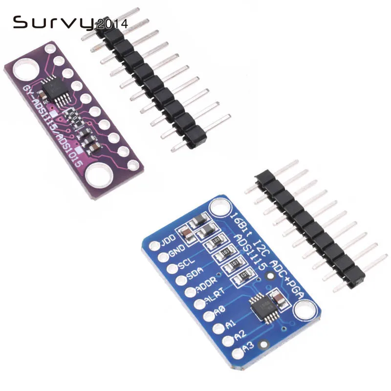 

16 Bit I2C ADS1115 ADS1015 Module ADC 4 channel with Pro Gain Amplifier Rpi