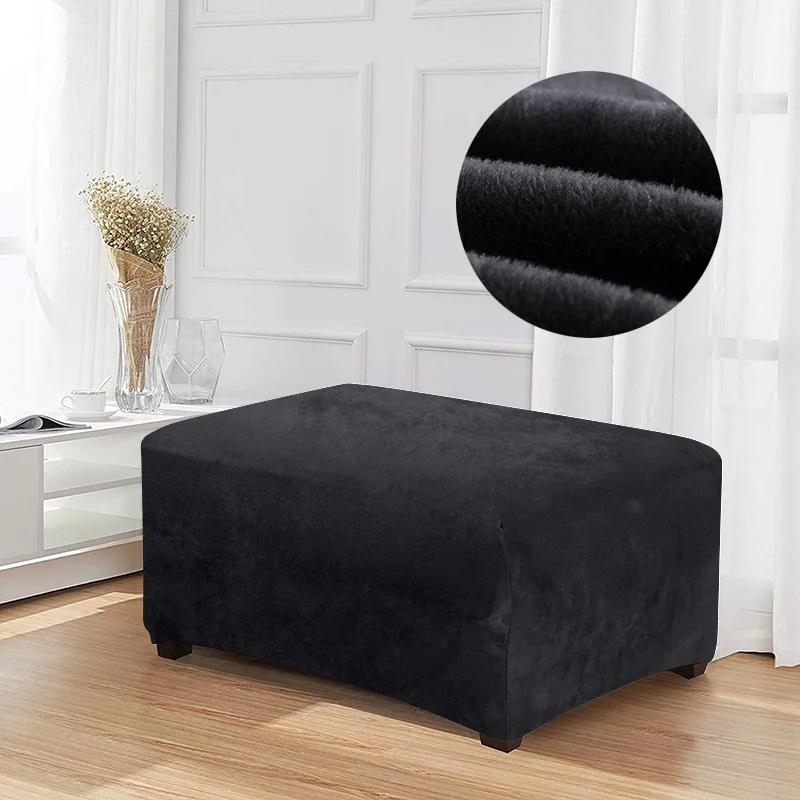 

Velvet fabric Square ottoman cover foot Stool Cover Dust-proof Home Textile footrest Cover footstool Thick Cover for home