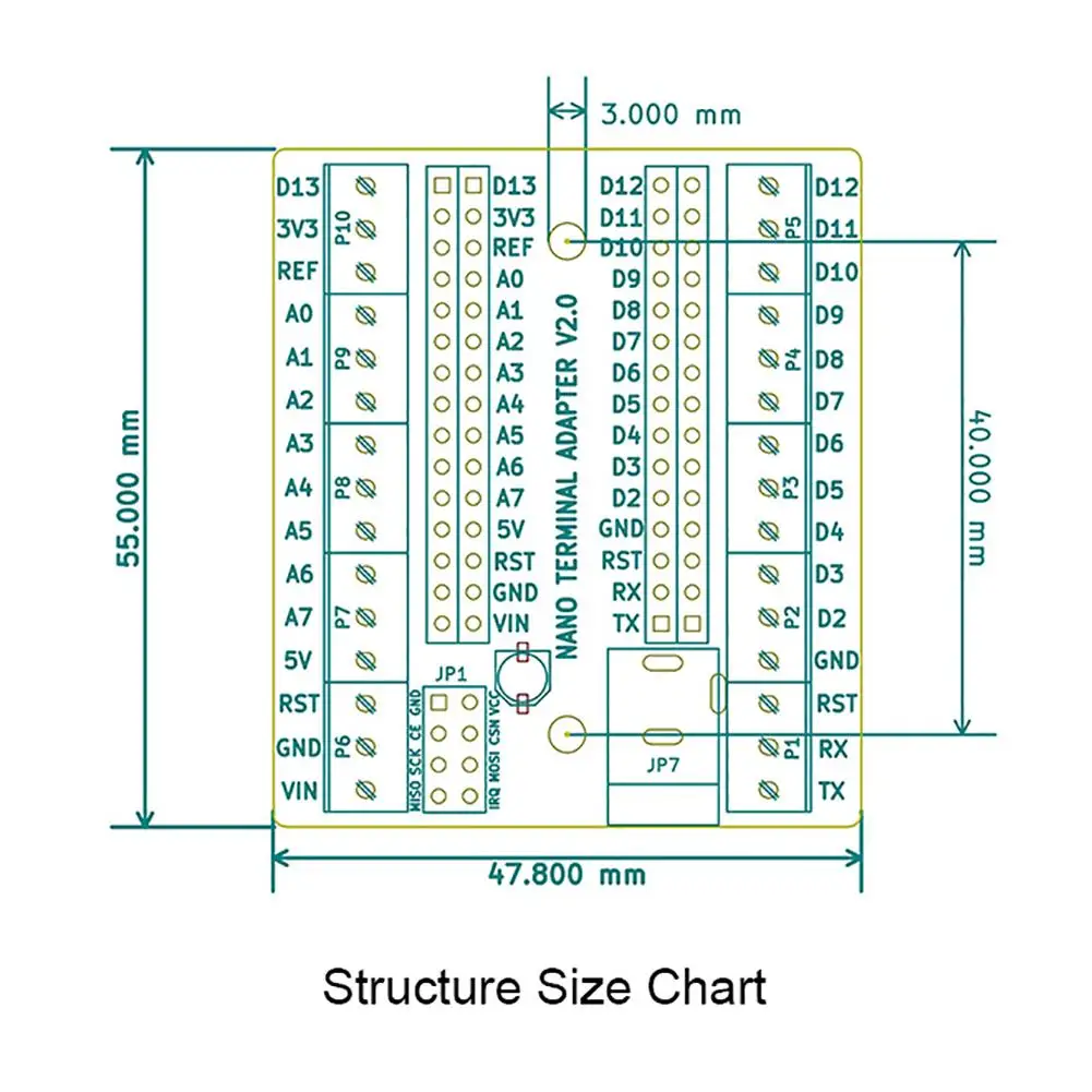 DC NRF2401 винт терминал плата адаптера расширения для Arduino Nano V3.0 AVR ATMEGA328P
