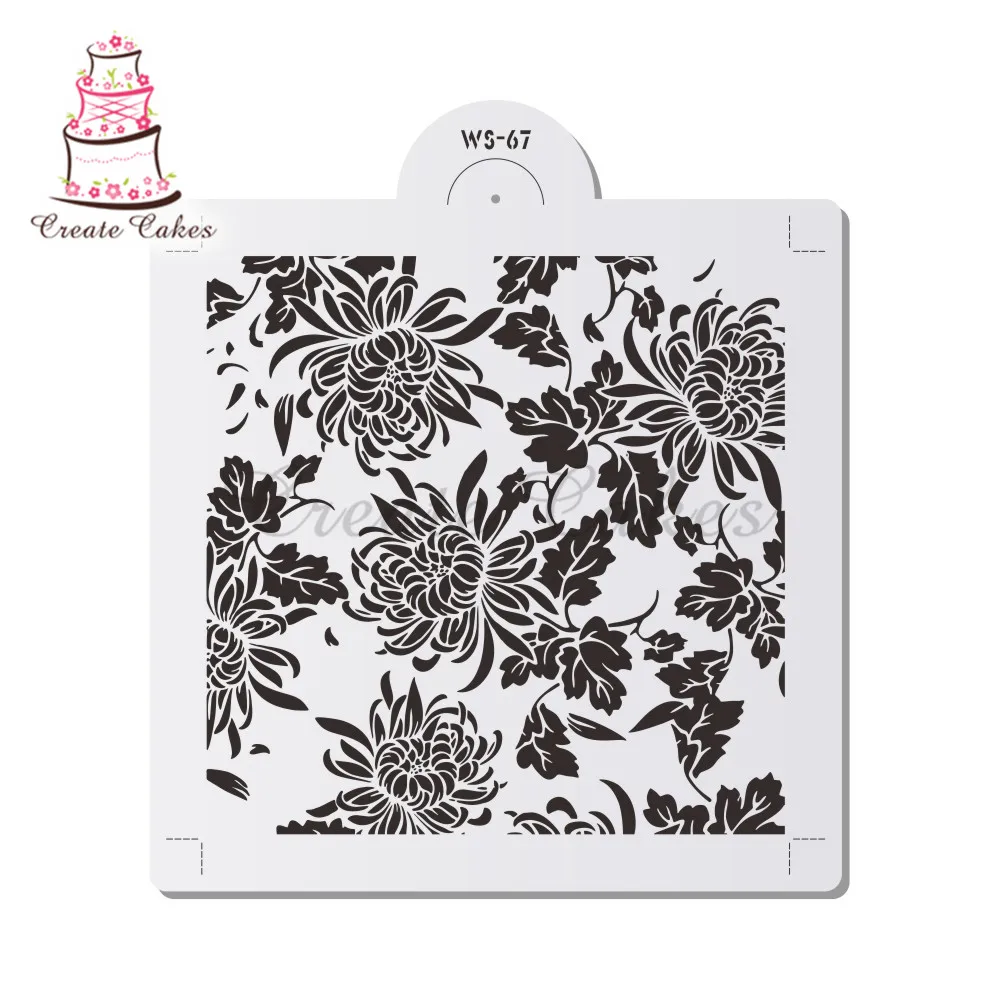 Bud Flower Pattern Wall Stencil Lace Craft Layering Plastic Flower Pattern Wall Stencil Lace Craft