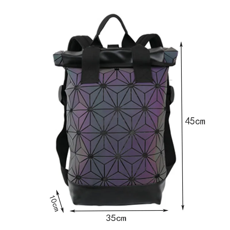 Дорожный рюкзак для хранения, лазерная Геометрическая дизайнерская женская светящаяся Складная школьная сумка на шнурке для девочки-подростка