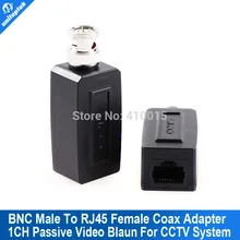 1 Pair CCTV RJ45 video balun UTP/CAT5 BNC Male To RJ45 Converter BNC Male To RJ45 coax adapter Transceiver