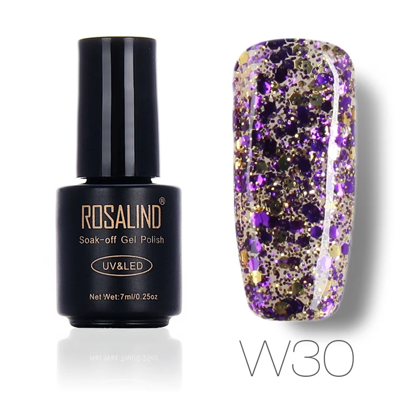 Розалинд гель 1 s 7 мл Алмазный Блеск W30-50 гель лак для ногтей лак ногтей UV светодио дный выдерживает-блеск полуперманентный гель-лак лак - Цвет: RAW30