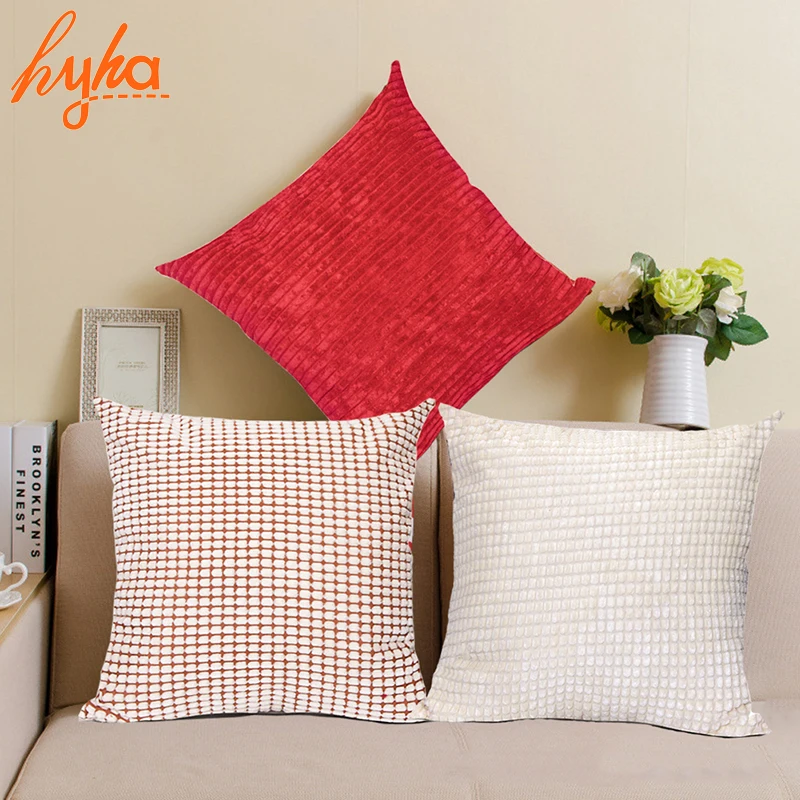 Buy Hyha 3D Stripe Corduroy Cushion Cover Red Nordic Pillow Cover Soft Home