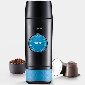

2020 Mini Portable Compact Manual Espresso Coffee Maker Hand Operated Coffee Maker Black Color Home Office Travel Coffee Machine