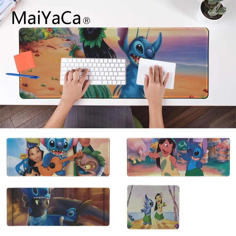 

MaiYaCa New Arrivals Lilo and Stitch Computer Gaming Mousemats Large Lockedge Mousepad PC Computer mat