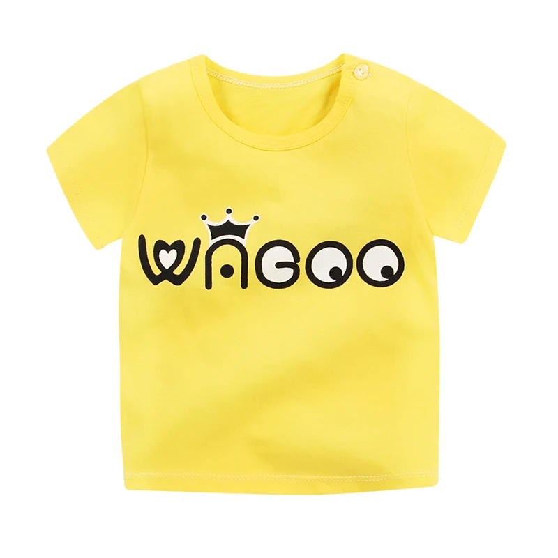 [Unini-yun] Модные хлопковые футболки с космическим кораблем для мальчиков и девочек Детские футболки с мультяшным принтом топы для маленьких детей футболки От 6 месяцев до 7 лет