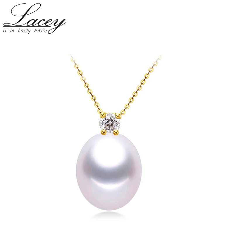 

18k gold pearl pendant necklace jewelry,real natural pearl pendant 925 silver chain,yellow gold jewelry for women gift