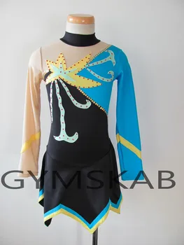

2018 New Style Figure Skating Dress Women's Girl's Customized Ice Skating Dress Long-sleeved Gymnastics Costume 5531