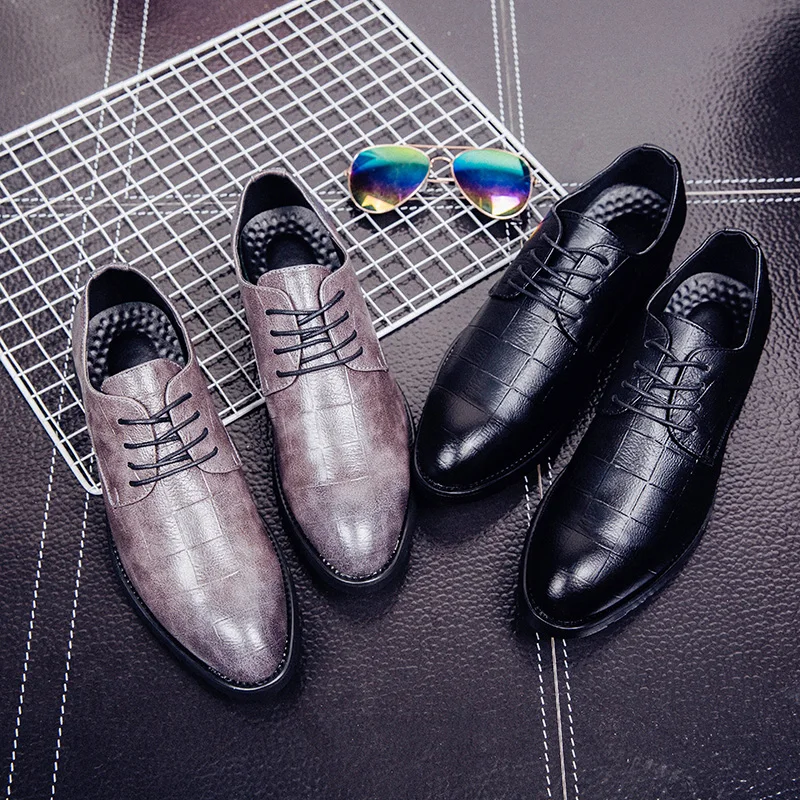 men shoe pointed toe italian formal dress leather silver ballet flats male footwear luxury brand 2017 derby oxford shoes for men (23)