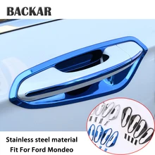 BACKAR Авто Стайлинг Нержавеющая сталь наклейки для Ford Mondeo MK5 MKV внешний дверная ручка рамка охватывает аксессуары