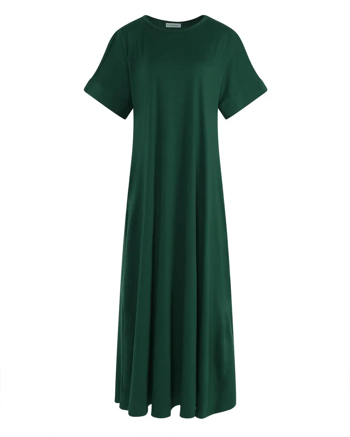 Женское длинное Макси платье ZANZEA, рукав до локтя, Круглый ворот, винтажное повседневное Свободное длинное элегантное платье бодикон размера плюс - Цвет: Зеленый