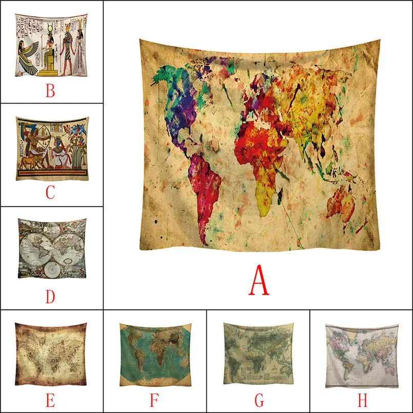 World Map Indian Tapestry Wall Hanging Tapestries Boho Bedspread Beach Towel Yoga Mat Blanket Table Cloth 2019 New #3F20 (10)