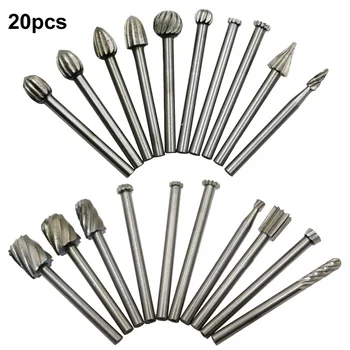 

20pcs Tungsten Carbide 3.1mm Drill Bits Rotary Burrs Metal Diamond Grinding Woodworking Milling Cutters For Drill bits