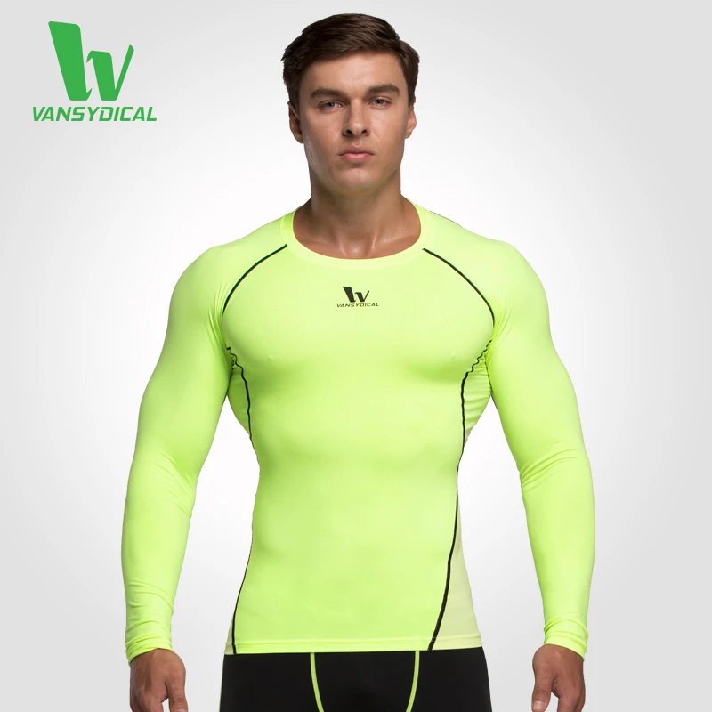 Men's Compression T Shirts Long Sleeve Base Layer Tights Fitness Cycling Running Shirts Quick