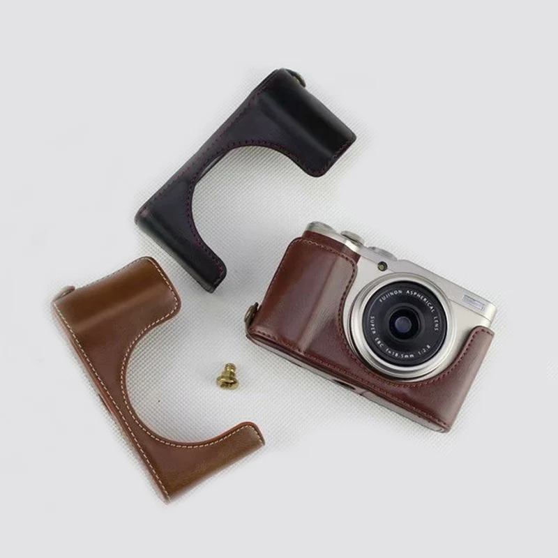 Dell'Unità Di Elaborazione Di Caso Di Cuoio Metà Del Corpo Set Copertura Per Fuji Pellicola Fuji Xf10 Xf 10 Xf-10 Sacchetto Della Macchina Fotografica