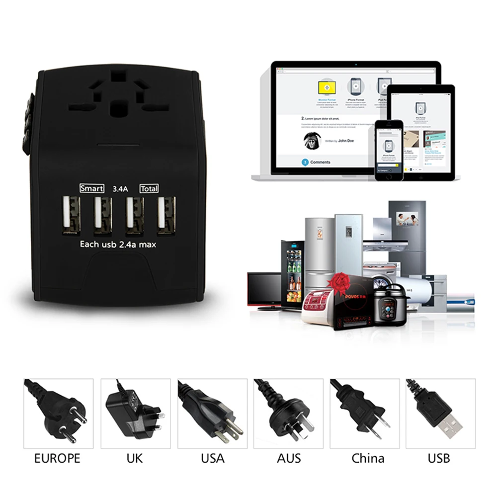 Wearpai Max 4 Порты и разъёмы телефон Зарядное устройство USB путешествия адаптер с ЕС