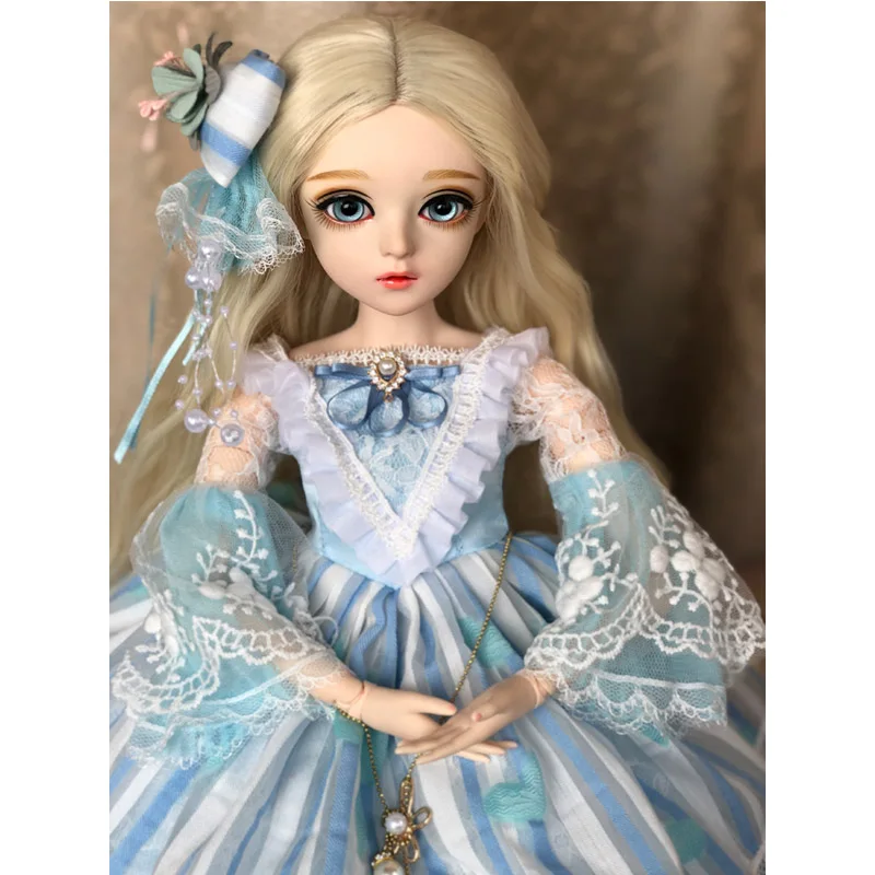 1/3 BJD 60 см куклы игрушки высшего качества китайская Кукла 18 шарниров BJD шаровая шарнирная кукла Мода девушка подарок игрушки для девочек модифицированная версия - Цвет: Небесно-голубой