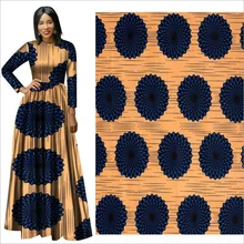 Me-dusa синий цветок африканская восковая штамповка ткань полиэстер Hollandais воск платье своими руками костюм ткань 6 ярдов/партия высокого качества