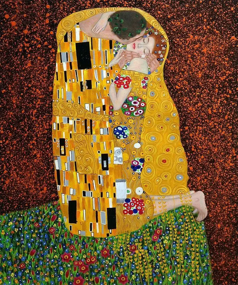 High quality Oil painting Canvas Reproductions The Kiss by Gustav Klimt Painting hand painted | Дом и сад