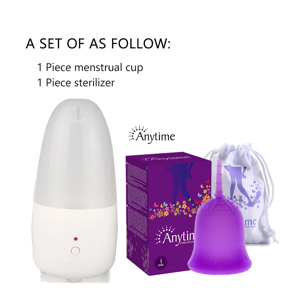Anytime Feminine Hygiene Medical Silicone Menstrual Cup Set Women