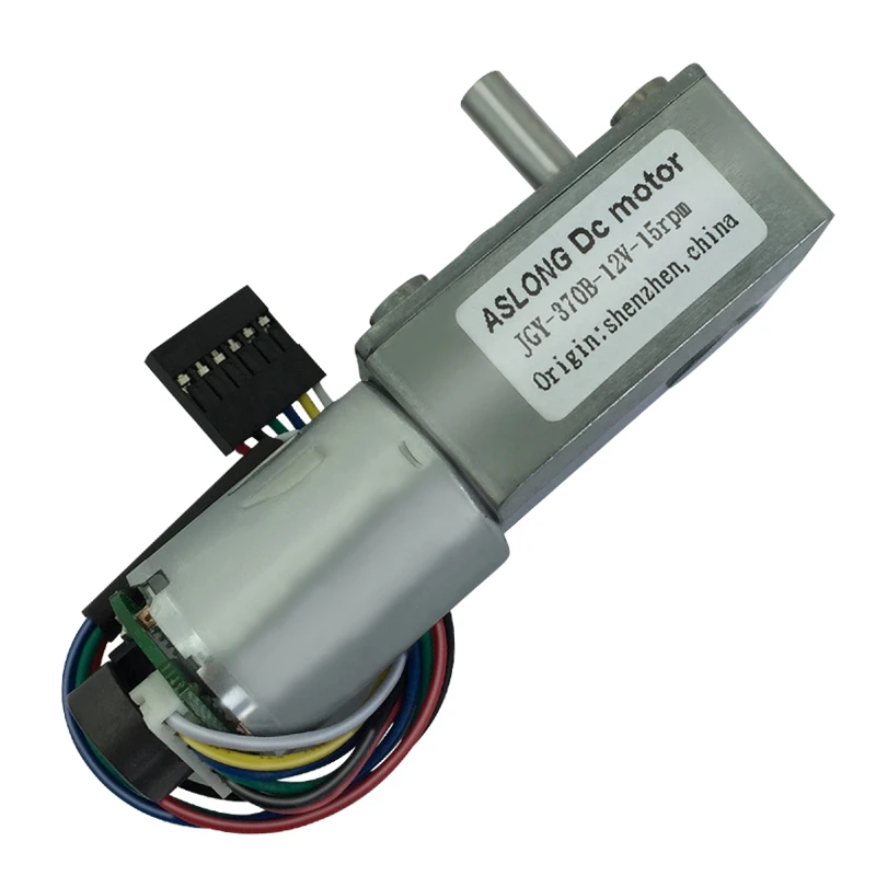 

JGY-370B encoder test code disc motor worm gear motor DIY motor 12V 4/7/13/17/20/28/115RPM LF1