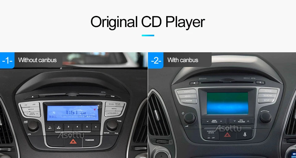 Sale Asottu ZIX357060 Android 7.1 2G+32G for Hyundai IX35 Tucson 2011 2012 2013 gps navigation 2 din car dvd player gps radio stereo 1