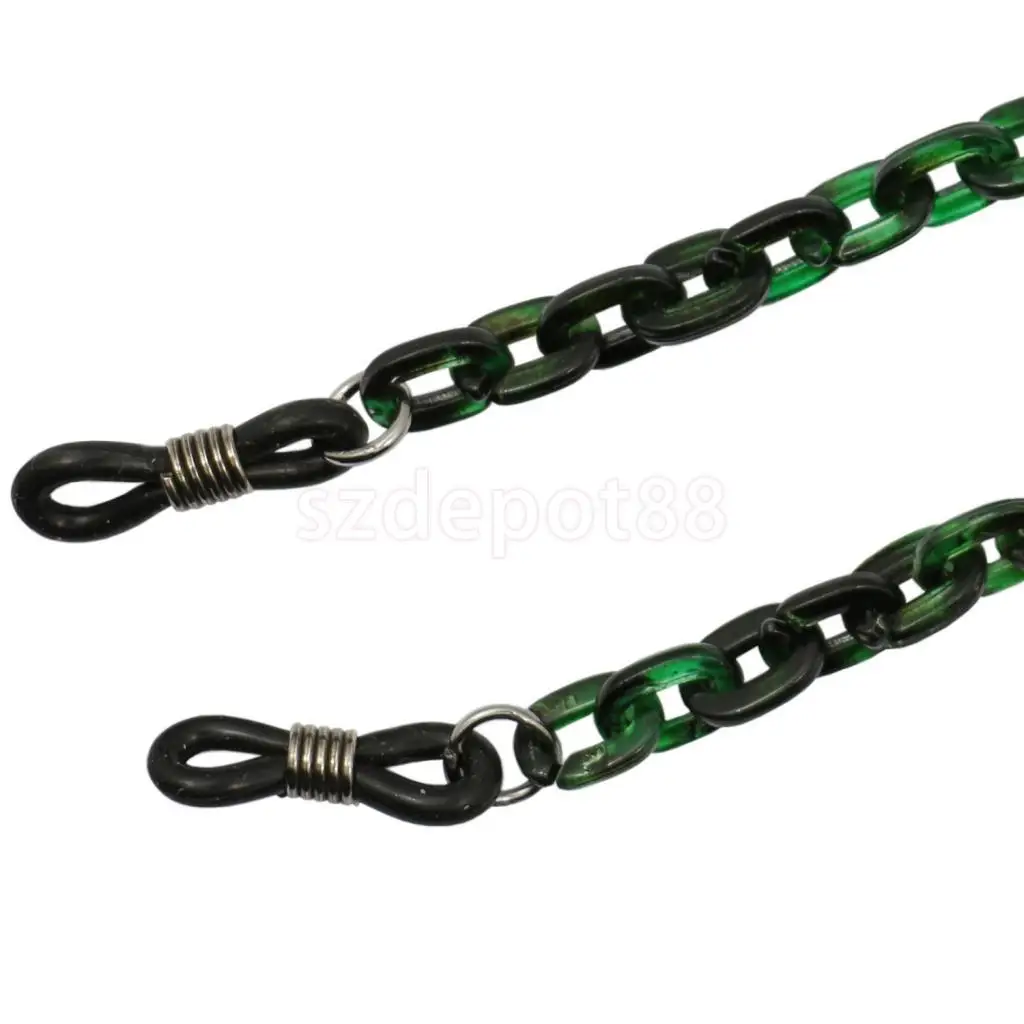 Vintage Green Oval PVC Plastic Ouch Neck Eyeglasses Chain Sunglasses Retainer Holder for Women Sport Travel Exercise