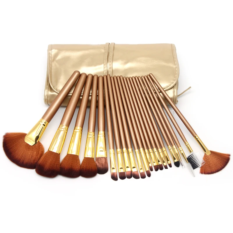 

Lux 21pcs Pro Makeup Brushes Set Powder Foundation Blush Eyeshadow Eyebrow Fan Concealer Lip Brush Cosmetic Kit with PU Pouch