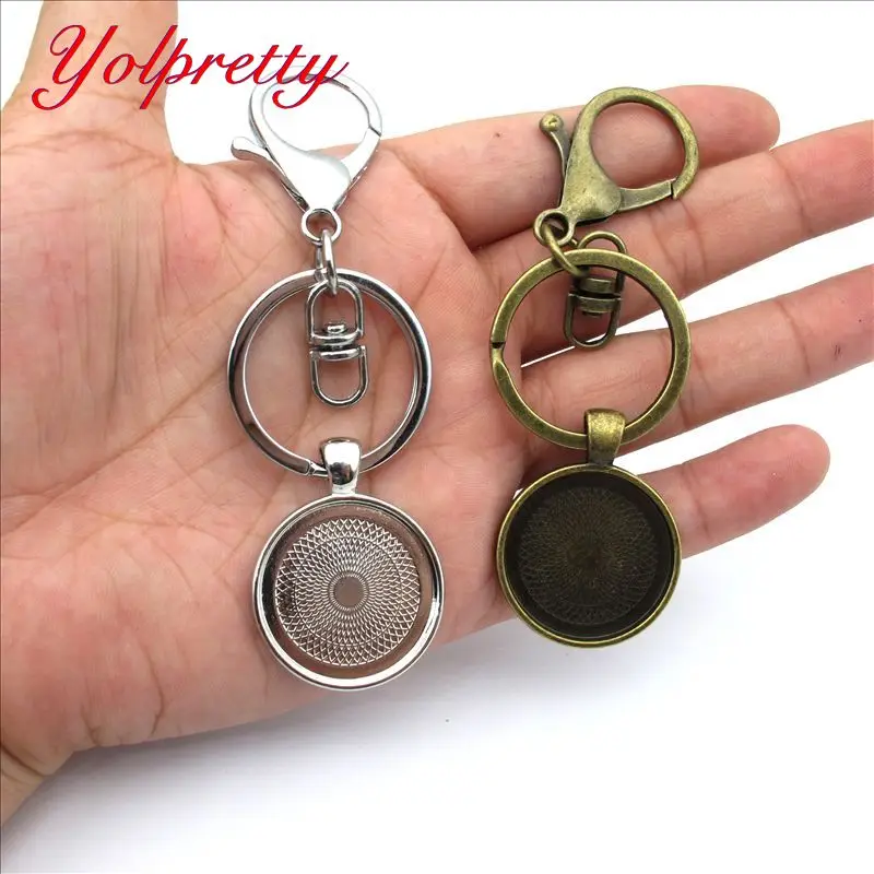 

Yolprtty New Fashion 3pcs 25mm Time gemstone theme key fastener box and bag accessories exquisite pendant