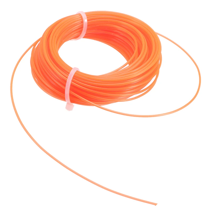 Orange-Red Nylon Trimmer Line Rope Roll Cord Wire String Tough and Flexible for Grass Strimmer Grass Cutting Supplies 15m x 3mm