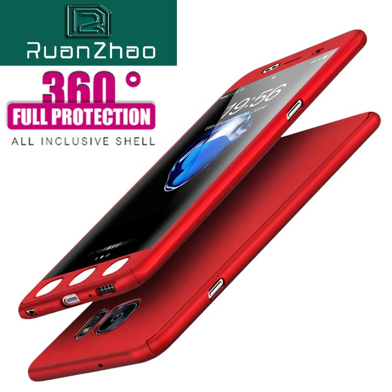 360 Degree Full Cover hard Case for Samsung Galaxy S6 S7 Edge S8 plus A3 A5 2016 A7 2017 J7 J5 Prime Tempered Glass PC J530 |